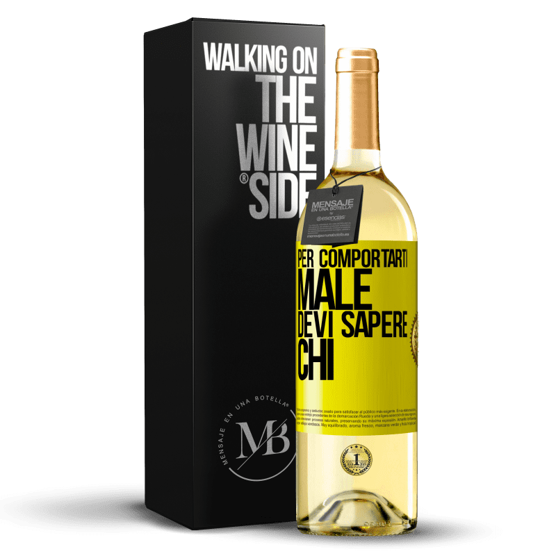29,95 € Spedizione Gratuita | Vino bianco Edizione WHITE Per comportarti male, devi sapere chi Etichetta Gialla. Etichetta personalizzabile Vino giovane Raccogliere 2025 Verdejo