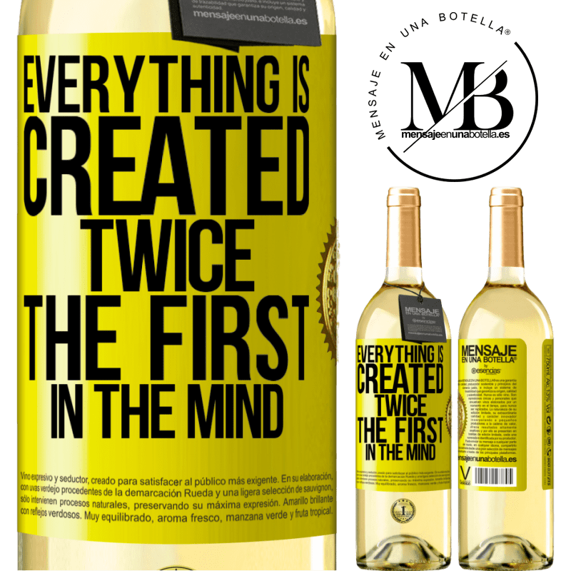 29,95 € Free Shipping | White Wine WHITE Edition Everything is created twice. The first in the mind Yellow Label. Customizable label Young wine Harvest 2022 Verdejo