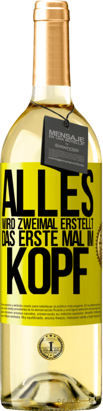 29,95 € | Weißwein WHITE Ausgabe Alles wird zweimal erstellt. Das erste Mal im Kopf Gelbes Etikett. Anpassbares Etikett Junger Wein Ernte 2024 Verdejo