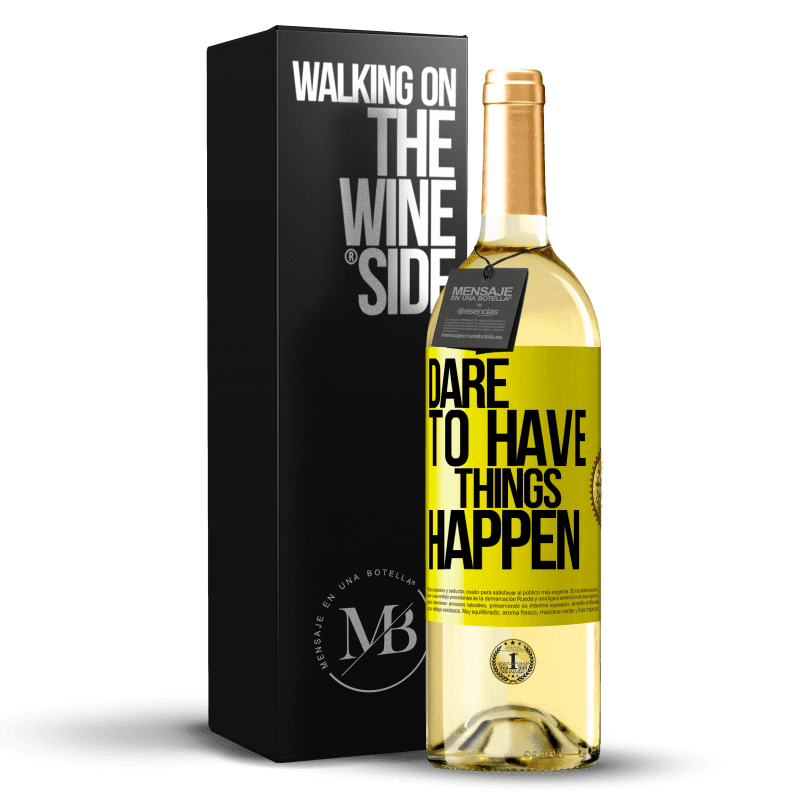 29,95 € Spedizione Gratuita | Vino bianco Edizione WHITE Dare to have things happen Etichetta Gialla. Etichetta personalizzabile Vino giovane Raccogliere 2025 Verdejo