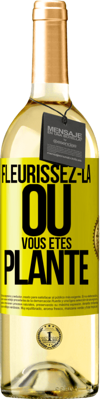 29,95 € | Vin blanc Édition WHITE Fleurissez- là où vous êtes planté Étiquette Jaune. Étiquette personnalisable Vin jeune Récolte 2024 Verdejo