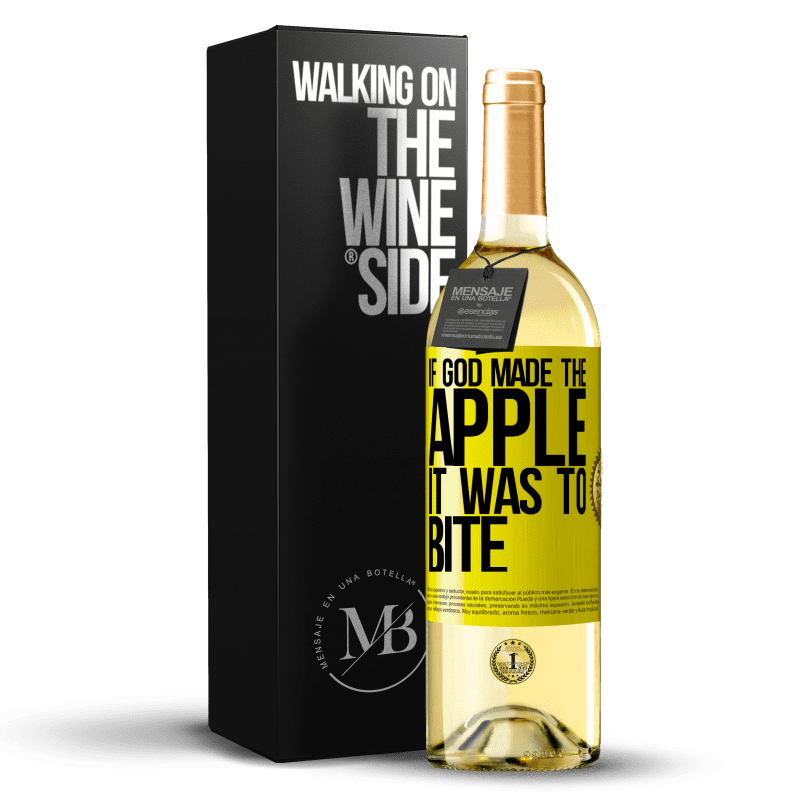 29,95 € Free Shipping | White Wine WHITE Edition If God made the apple it was to bite Yellow Label. Customizable label Young wine Harvest 2024 Verdejo