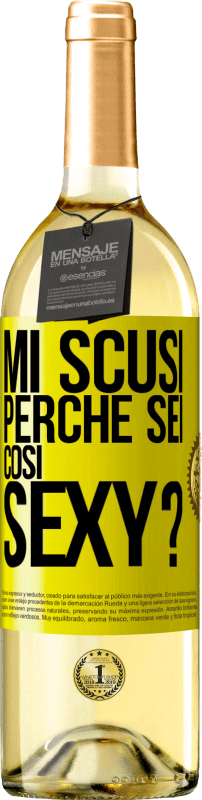 29,95 € | Vino bianco Edizione WHITE Mi scusi, perché sei così sexy? Etichetta Gialla. Etichetta personalizzabile Vino giovane Raccogliere 2023 Verdejo