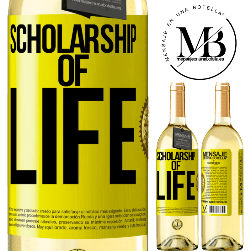 29,95 € Free Shipping | White Wine WHITE Edition Scholarship of life Yellow Label. Customizable label Young wine Harvest 2022 Verdejo