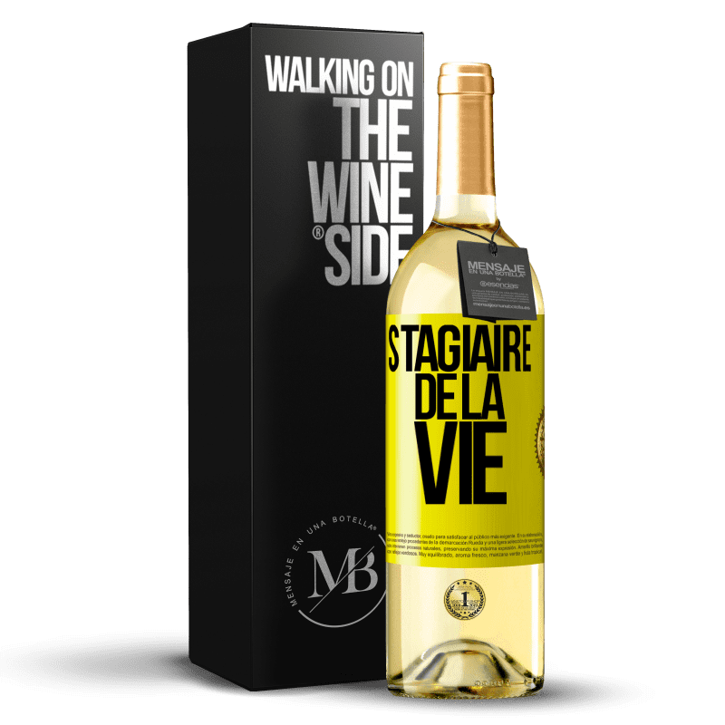 29,95 € Envoi gratuit | Vin blanc Édition WHITE Stagiaire de la vie Étiquette Jaune. Étiquette personnalisable Vin jeune Récolte 2024 Verdejo