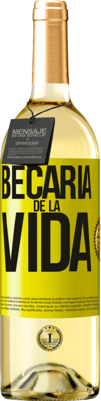 29,95 € | Vino Blanco Edición WHITE Becaria de la vida Etiqueta Amarilla. Etiqueta personalizable Vino joven Cosecha 2023 Verdejo