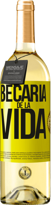 29,95 € Envío gratis | Vino Blanco Edición WHITE Becaria de la vida Etiqueta Amarilla. Etiqueta personalizable Vino joven Cosecha 2024 Verdejo