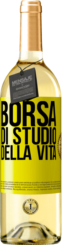 29,95 € Spedizione Gratuita | Vino bianco Edizione WHITE Borsa di studio della vita Etichetta Gialla. Etichetta personalizzabile Vino giovane Raccogliere 2025 Verdejo