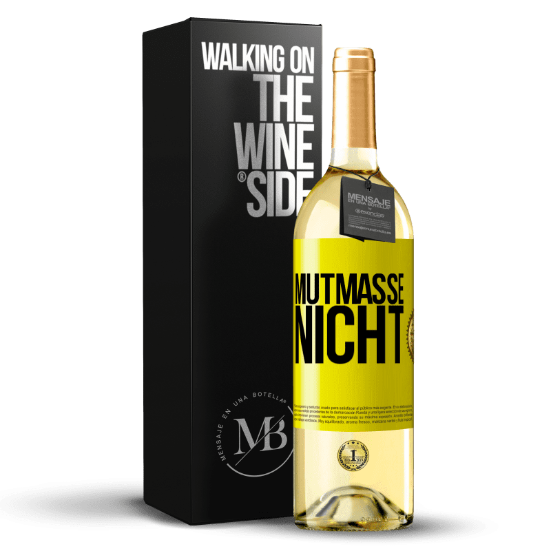 29,95 € Kostenloser Versand | Weißwein WHITE Ausgabe Mutmaße nicht Gelbes Etikett. Anpassbares Etikett Junger Wein Ernte 2023 Verdejo