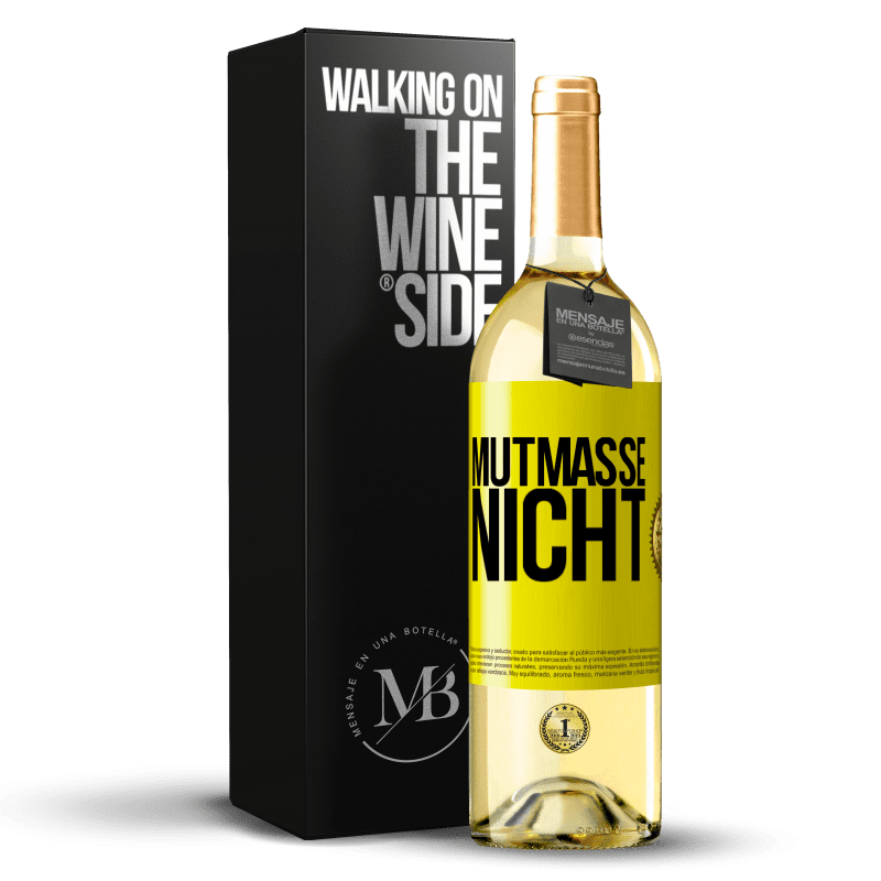 29,95 € Kostenloser Versand | Weißwein WHITE Ausgabe Mutmaße nicht Gelbes Etikett. Anpassbares Etikett Junger Wein Ernte 2024 Verdejo