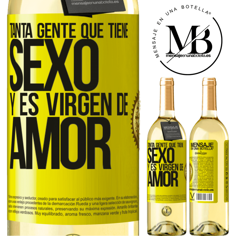 29,95 € Envoi gratuit | Vin blanc Édition WHITE Tant de gens qui ont des relations sexuelles et sont vierges d'amour Étiquette Jaune. Étiquette personnalisable Vin jeune Récolte 2022 Verdejo