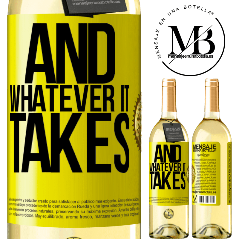 29,95 € Free Shipping | White Wine WHITE Edition And whatever it takes Yellow Label. Customizable label Young wine Harvest 2022 Verdejo