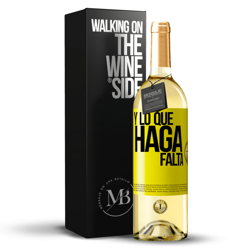 29,95 € Envío gratis | Vino Blanco Edición WHITE Y lo que haga falta Etiqueta Amarilla. Etiqueta personalizable Vino joven Cosecha 2023 Verdejo