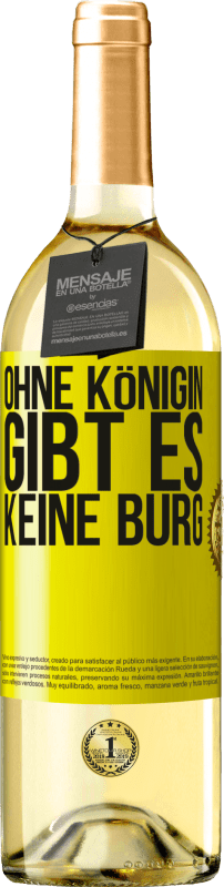 Kostenloser Versand | Weißwein WHITE Ausgabe Ohne Königin gibt es keine Burg Gelbes Etikett. Anpassbares Etikett Junger Wein Ernte 2023 Verdejo