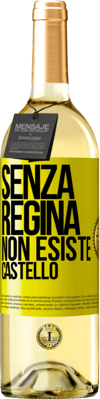 29,95 € Spedizione Gratuita | Vino bianco Edizione WHITE Senza regina, non esiste castello Etichetta Gialla. Etichetta personalizzabile Vino giovane Raccogliere 2025 Verdejo
