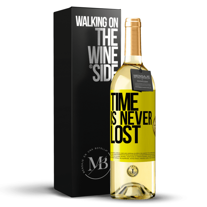29,95 € Бесплатная доставка | Белое вино Издание WHITE Время никогда не теряется Желтая этикетка. Настраиваемая этикетка Молодое вино Урожай 2023 Verdejo