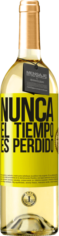 29,95 € | Vino Blanco Edición WHITE Nunca el tiempo es perdido Etiqueta Amarilla. Etiqueta personalizable Vino joven Cosecha 2025 Verdejo