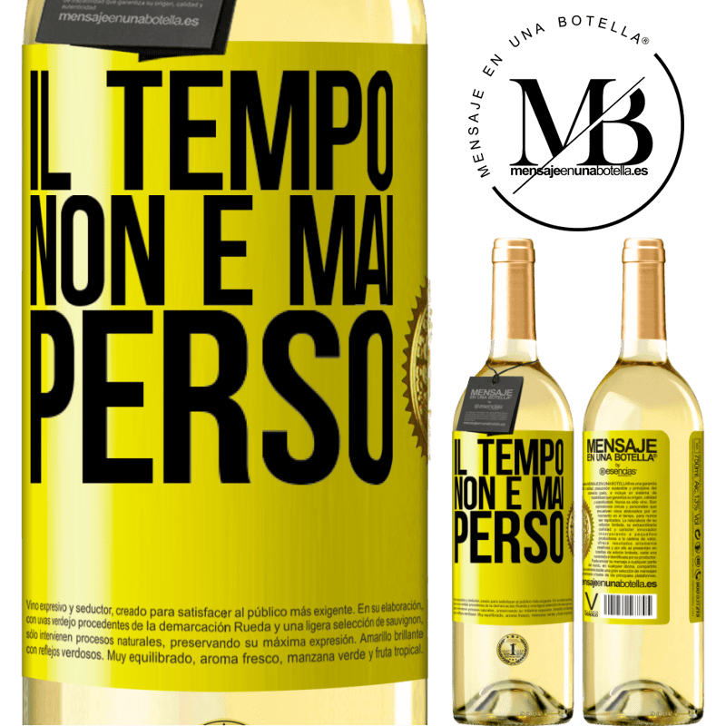 29,95 € Spedizione Gratuita | Vino bianco Edizione WHITE Il tempo non è mai perso Etichetta Gialla. Etichetta personalizzabile Vino giovane Raccogliere 2023 Verdejo