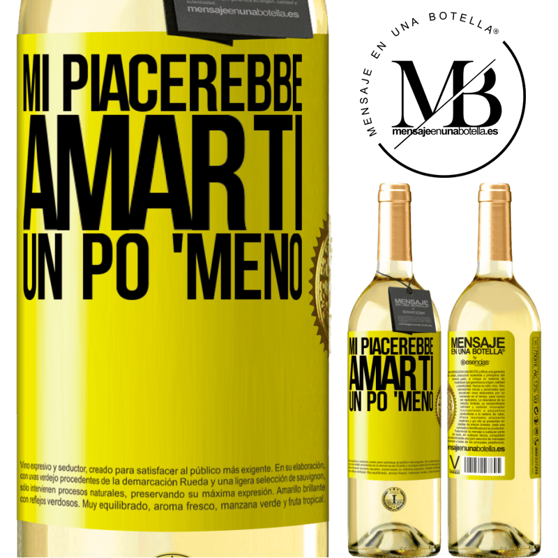 29,95 € Spedizione Gratuita | Vino bianco Edizione WHITE Mi piacerebbe amarti un po 'meno Etichetta Gialla. Etichetta personalizzabile Vino giovane Raccogliere 2023 Verdejo