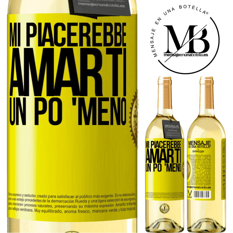 29,95 € Spedizione Gratuita | Vino bianco Edizione WHITE Mi piacerebbe amarti un po 'meno Etichetta Gialla. Etichetta personalizzabile Vino giovane Raccogliere 2025 Verdejo