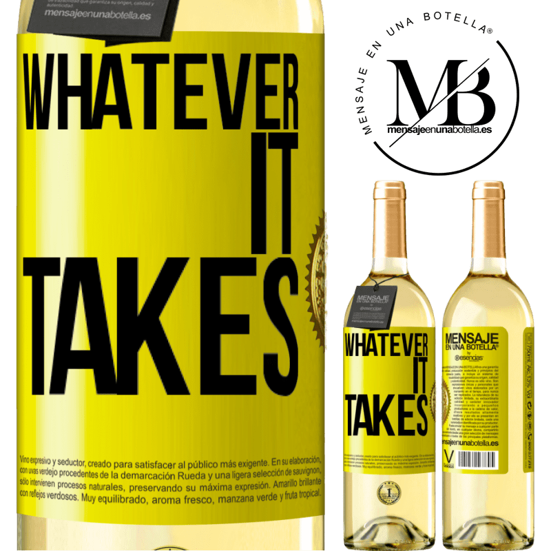 29,95 € Free Shipping | White Wine WHITE Edition Whatever it takes Yellow Label. Customizable label Young wine Harvest 2022 Verdejo