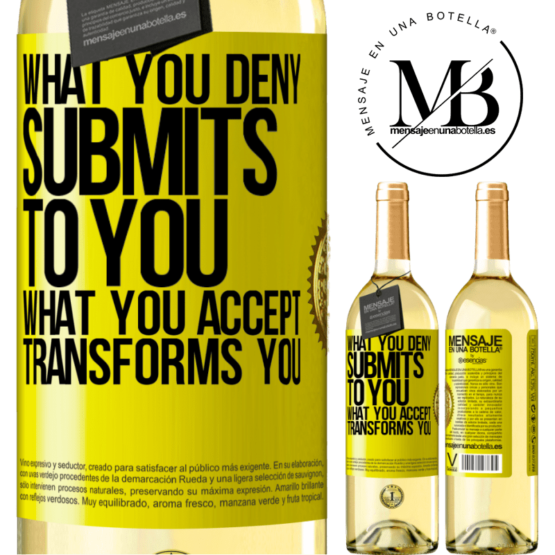 29,95 € Free Shipping | White Wine WHITE Edition What you deny submits to you. What you accept transforms you Yellow Label. Customizable label Young wine Harvest 2022 Verdejo