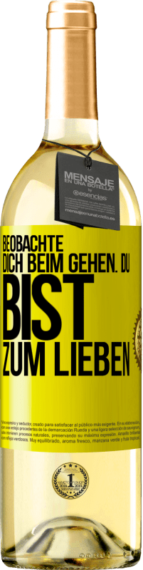 29,95 € Kostenloser Versand | Weißwein WHITE Ausgabe Beobachte dich beim Gehen. Du bist zum Lieben Gelbes Etikett. Anpassbares Etikett Junger Wein Ernte 2024 Verdejo