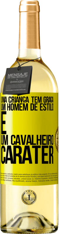 29,95 € Envio grátis | Vinho branco Edição WHITE Uma criança tem graça, um homem de estilo e um cavalheiro, caráter Etiqueta Amarela. Etiqueta personalizável Vinho jovem Colheita 2023 Verdejo