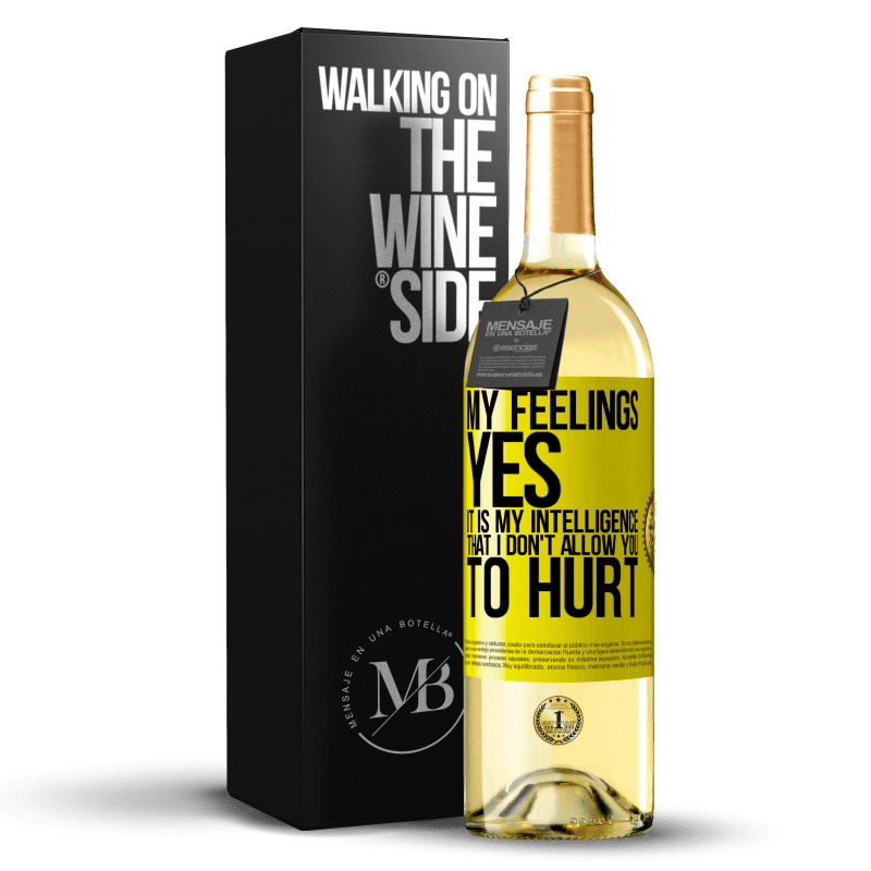 29,95 € Free Shipping | White Wine WHITE Edition My feelings, yes. It is my intelligence that I don't allow you to hurt Yellow Label. Customizable label Young wine Harvest 2024 Verdejo