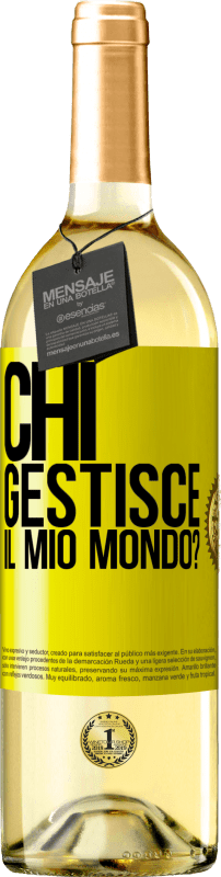 29,95 € | Vino bianco Edizione WHITE chi gestisce il mio mondo? Etichetta Gialla. Etichetta personalizzabile Vino giovane Raccogliere 2024 Verdejo