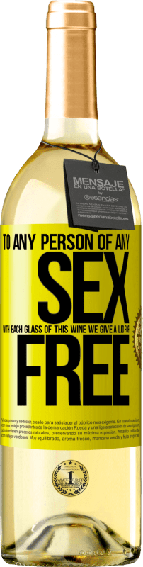29,95 € | White Wine WHITE Edition To any person of any SEX with each glass of this wine we give a lid for FREE Yellow Label. Customizable label Young wine Harvest 2023 Verdejo