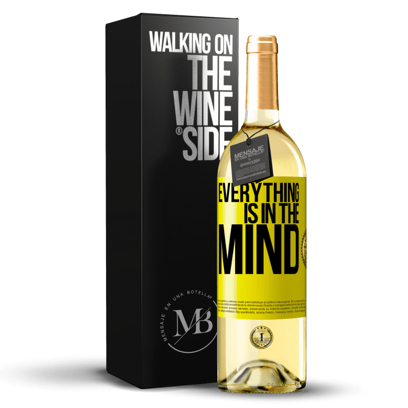 29,95 € Бесплатная доставка | Белое вино Издание WHITE Все на уме Желтая этикетка. Настраиваемая этикетка Молодое вино Урожай 2023 Verdejo