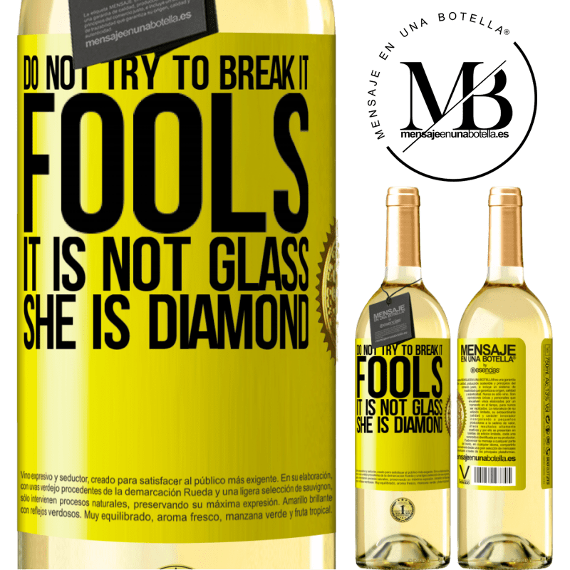 29,95 € Free Shipping | White Wine WHITE Edition Do not try to break it, fools, it is not glass. She is diamond Yellow Label. Customizable label Young wine Harvest 2022 Verdejo