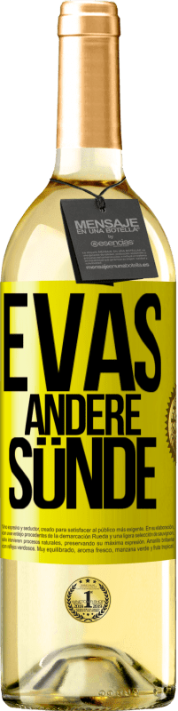 29,95 € Kostenloser Versand | Weißwein WHITE Ausgabe Evas andere Sünde Gelbes Etikett. Anpassbares Etikett Junger Wein Ernte 2023 Verdejo