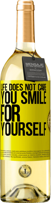 29,95 € Free Shipping | White Wine WHITE Edition Life does not care, you smile for yourself Yellow Label. Customizable label Young wine Harvest 2024 Verdejo