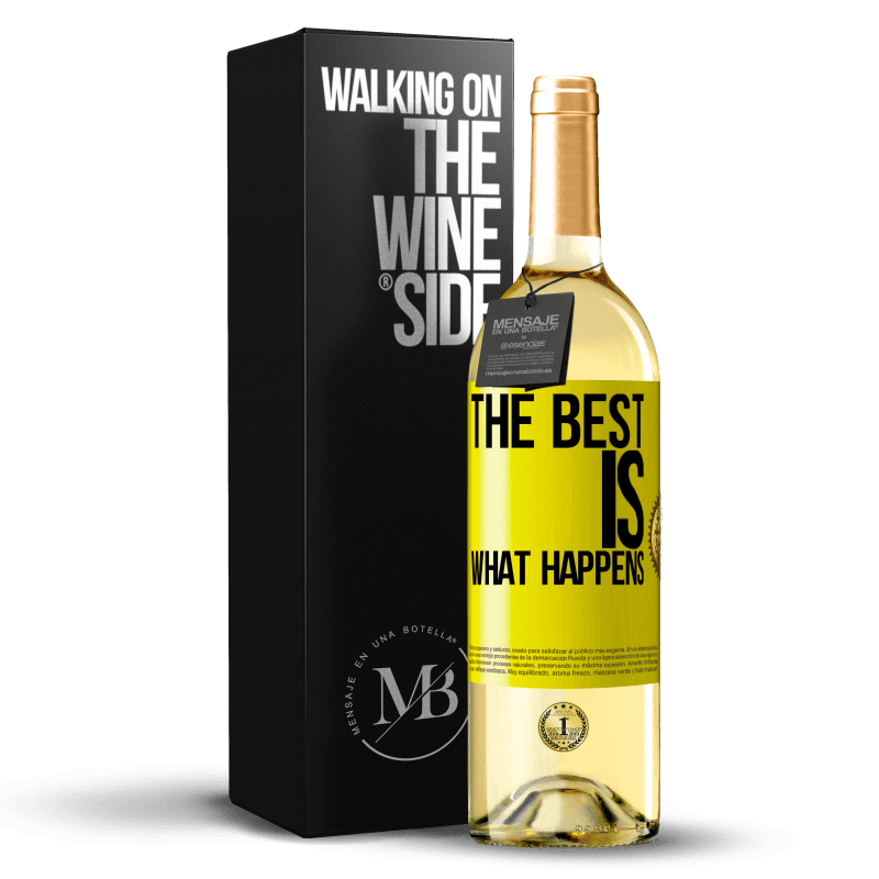 29,95 € Бесплатная доставка | Белое вино Издание WHITE Самое лучшее, что происходит Желтая этикетка. Настраиваемая этикетка Молодое вино Урожай 2023 Verdejo
