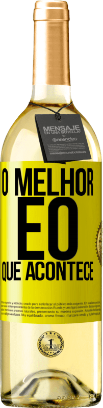 29,95 € Envio grátis | Vinho branco Edição WHITE O melhor é o que acontece Etiqueta Amarela. Etiqueta personalizável Vinho jovem Colheita 2025 Verdejo