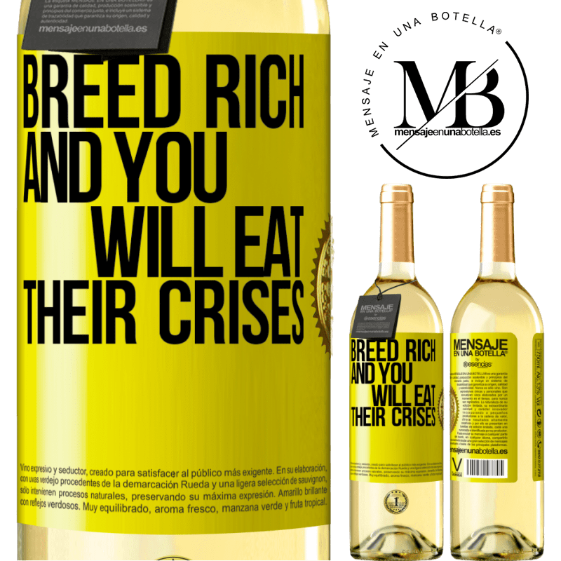 29,95 € Free Shipping | White Wine WHITE Edition Breed rich and you will eat their crises Yellow Label. Customizable label Young wine Harvest 2022 Verdejo