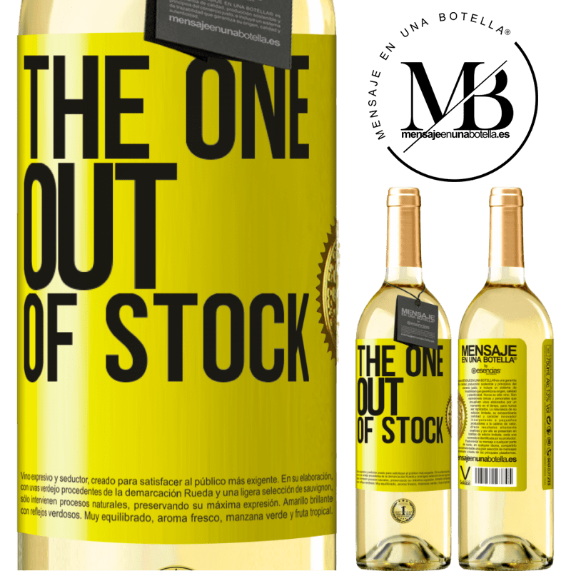 29,95 € Envoi gratuit | Vin blanc Édition WHITE The one out of stock Étiquette Jaune. Étiquette personnalisable Vin jeune Récolte 2022 Verdejo