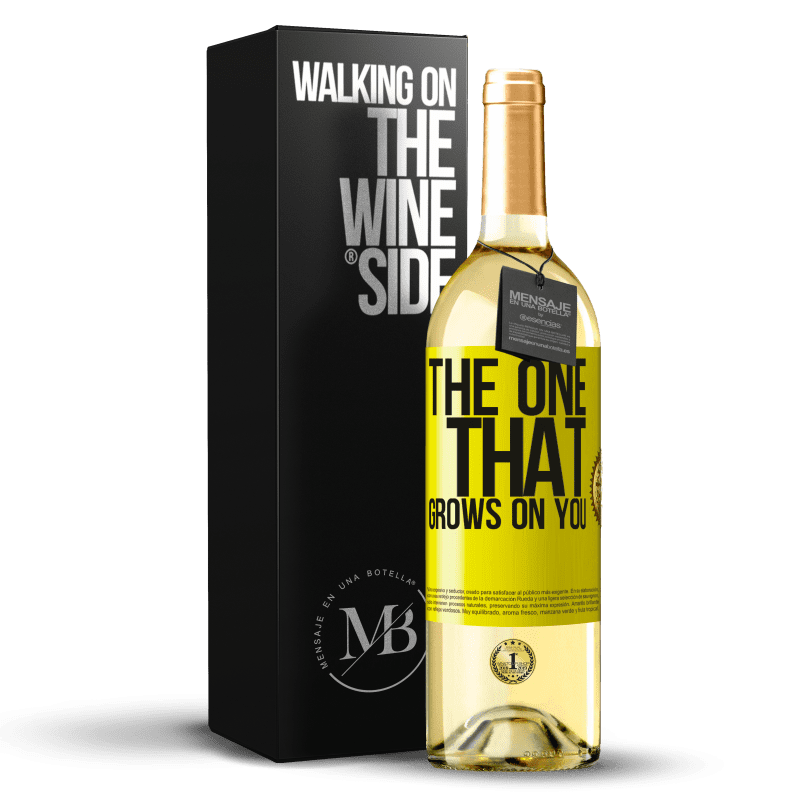 29,95 € Kostenloser Versand | Weißwein WHITE Ausgabe The one that grows on you Gelbes Etikett. Anpassbares Etikett Junger Wein Ernte 2024 Verdejo