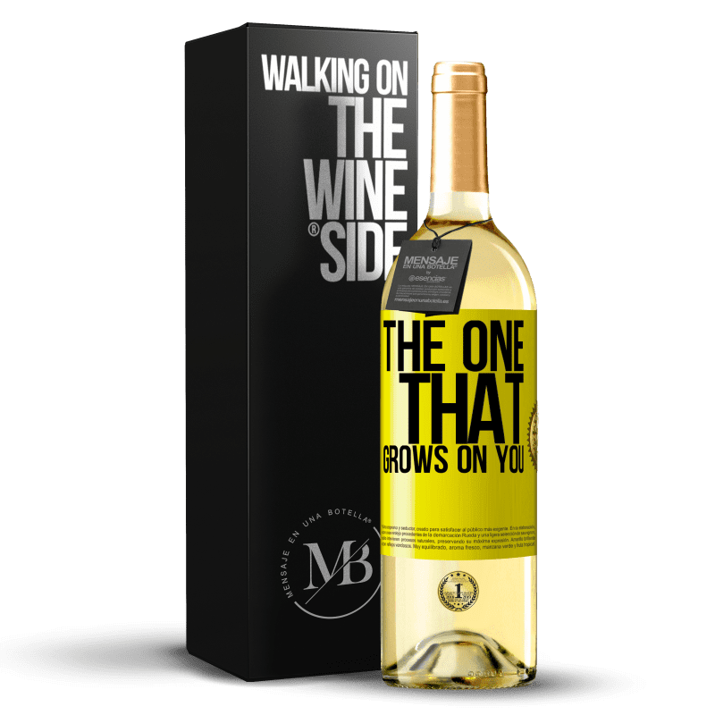 29,95 € Spedizione Gratuita | Vino bianco Edizione WHITE The one that grows on you Etichetta Gialla. Etichetta personalizzabile Vino giovane Raccogliere 2025 Verdejo