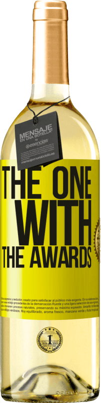 29,95 € Envío gratis | Vino Blanco Edición WHITE The one with the awards Etiqueta Amarilla. Etiqueta personalizable Vino joven Cosecha 2024 Verdejo