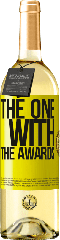 29,95 € Kostenloser Versand | Weißwein WHITE Ausgabe The one with the awards Gelbes Etikett. Anpassbares Etikett Junger Wein Ernte 2023 Verdejo