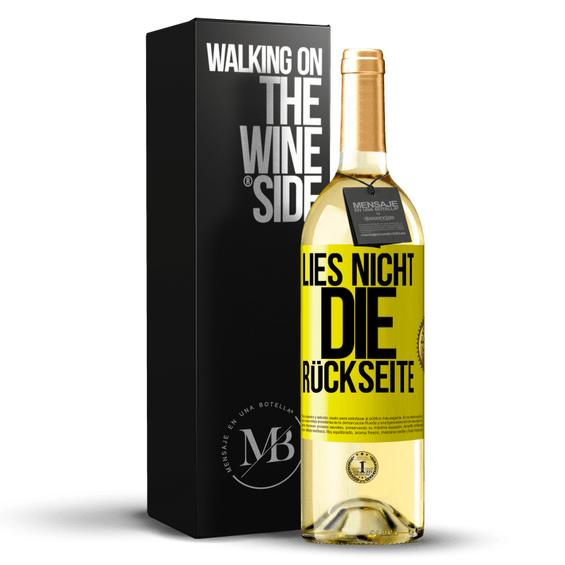 29,95 € Kostenloser Versand | Weißwein WHITE Ausgabe Lies nicht die Rückseite Gelbes Etikett. Anpassbares Etikett Junger Wein Ernte 2023 Verdejo