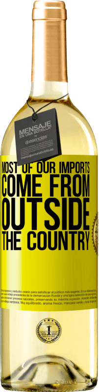 29,95 € | Белое вино Издание WHITE Большая часть нашего импорта поступает из-за пределов страны Желтая этикетка. Настраиваемая этикетка Молодое вино Урожай 2023 Verdejo