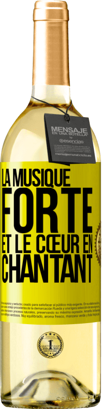 29,95 € Envoi gratuit | Vin blanc Édition WHITE La musique forte et le cœur en chantant Étiquette Jaune. Étiquette personnalisable Vin jeune Récolte 2025 Verdejo