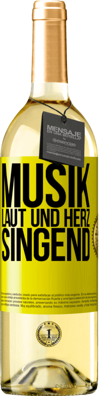 29,95 € | Weißwein WHITE Ausgabe Musik laut und Herz singend Gelbes Etikett. Anpassbares Etikett Junger Wein Ernte 2023 Verdejo
