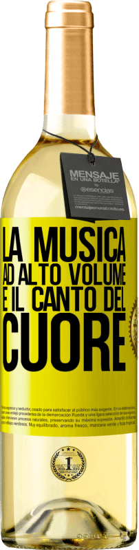 29,95 € | Vino bianco Edizione WHITE La musica ad alto volume e il canto del cuore Etichetta Gialla. Etichetta personalizzabile Vino giovane Raccogliere 2023 Verdejo