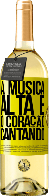 29,95 € | Vinho branco Edição WHITE A música alta e o coração cantando Etiqueta Amarela. Etiqueta personalizável Vinho jovem Colheita 2023 Verdejo