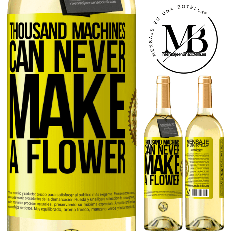 29,95 € Free Shipping | White Wine WHITE Edition Thousand machines can never make a flower Yellow Label. Customizable label Young wine Harvest 2022 Verdejo